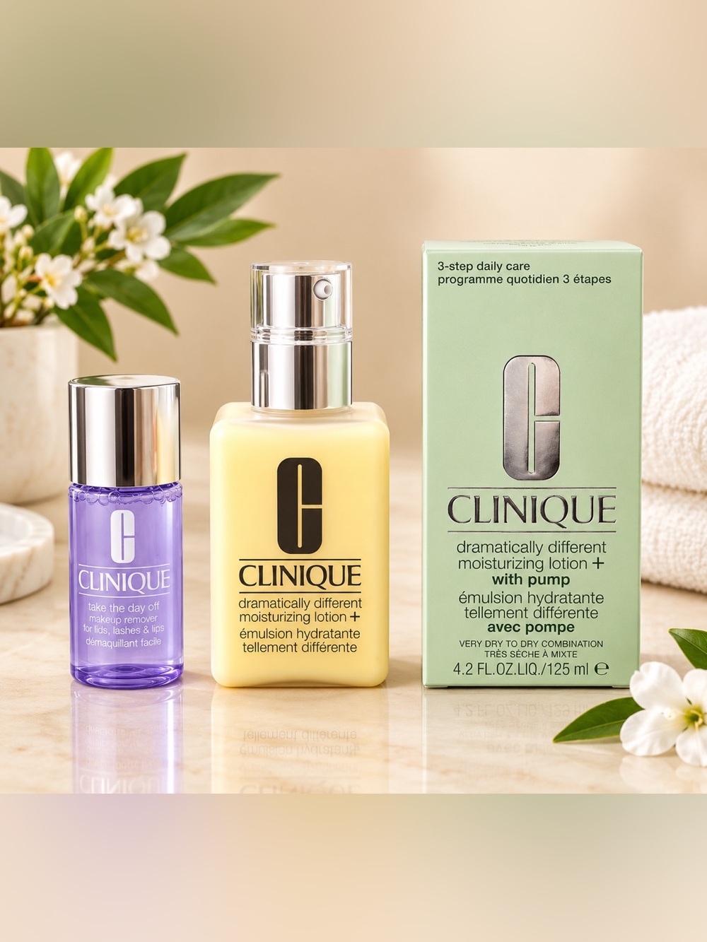 Clinique Dramatically Different Moisturizing Lotion+ with pump & Makeup Remover